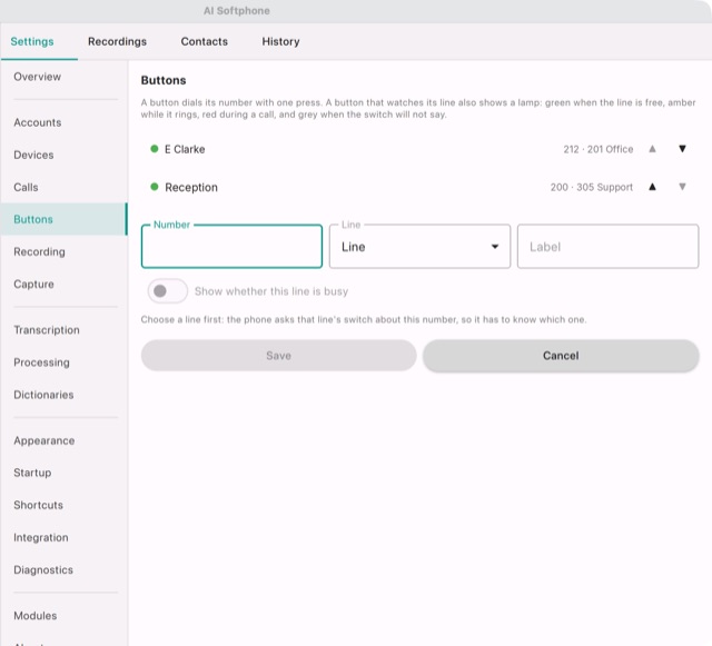 The form of a new button