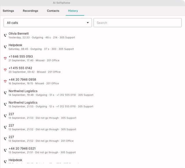 The History tab