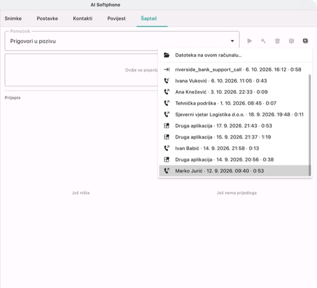 Proba…: razgovori iz knjižnice i datoteka na ovom računalu