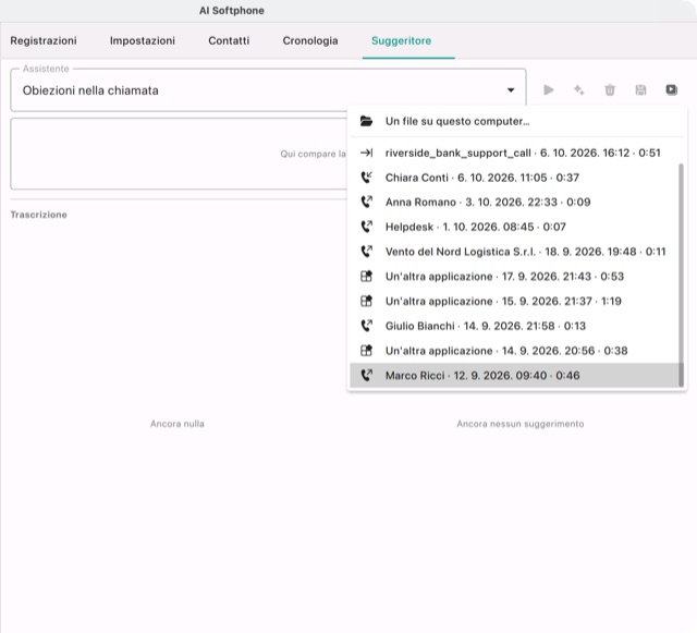Prova…: le conversazioni della libreria e un file su questo computer