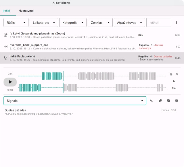 Signalai: Duotas pažadas, žemas, ties 0:36