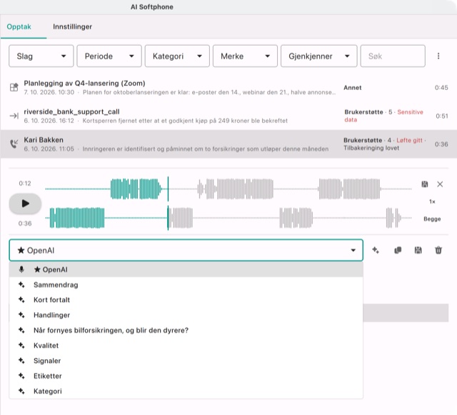 Den åpne nedtrekkslisten: OpenAI-utskriften og sammendragene av samtalen