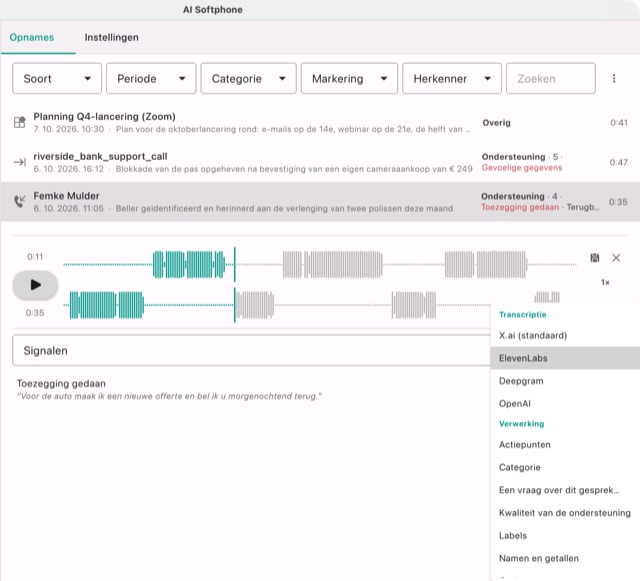 Het sterretjesmenu: Transcriptie met vier herkenners, Verwerking met de prompts